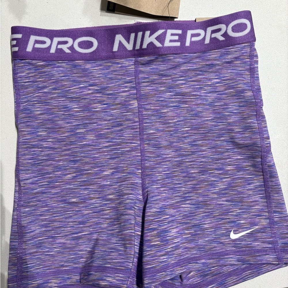 Nike Pro Heathered Purple Shorts